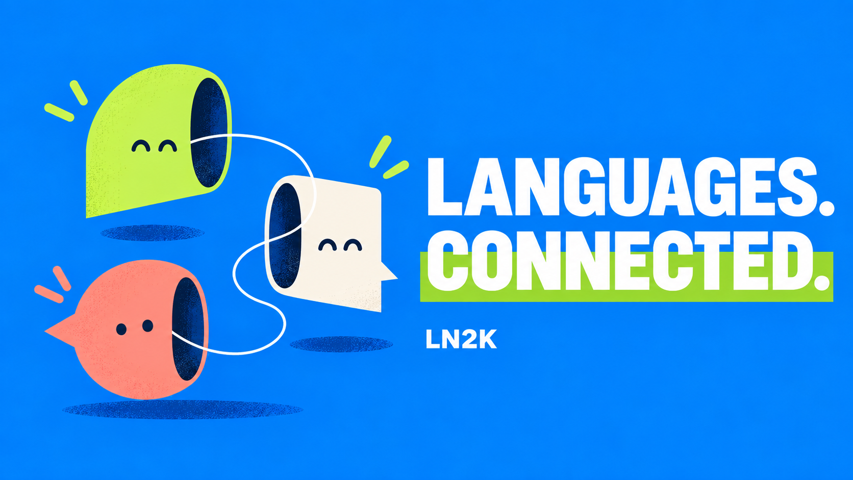 Connected speech characters and the words Languages. Connected.
